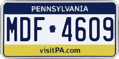PA license plate MDF4609