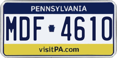 PA license plate MDF4610
