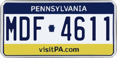 PA license plate MDF4611