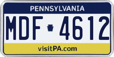 PA license plate MDF4612