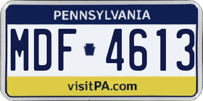 PA license plate MDF4613