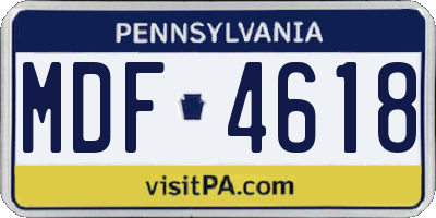 PA license plate MDF4618