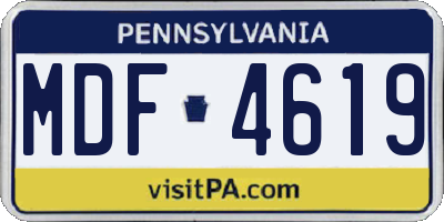 PA license plate MDF4619