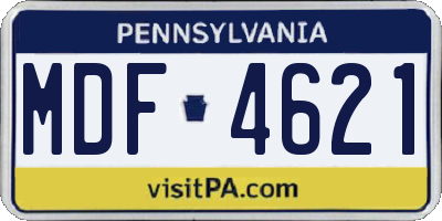 PA license plate MDF4621