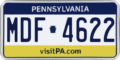 PA license plate MDF4622
