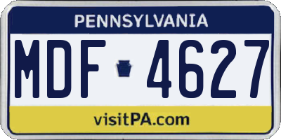 PA license plate MDF4627