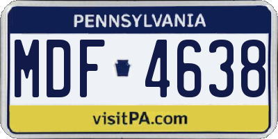 PA license plate MDF4638