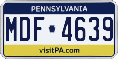 PA license plate MDF4639
