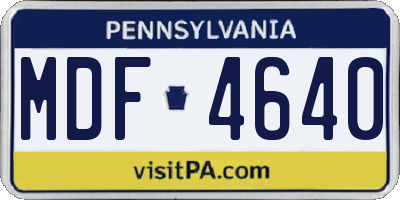 PA license plate MDF4640