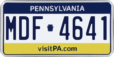 PA license plate MDF4641
