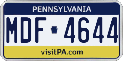 PA license plate MDF4644