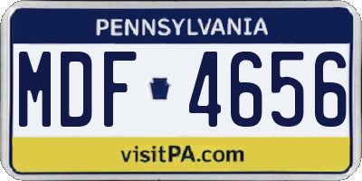 PA license plate MDF4656