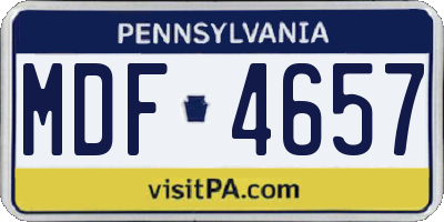 PA license plate MDF4657
