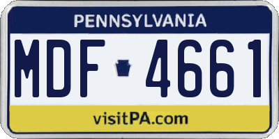 PA license plate MDF4661