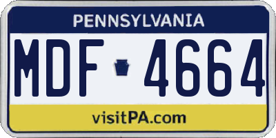 PA license plate MDF4664