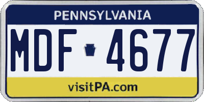PA license plate MDF4677