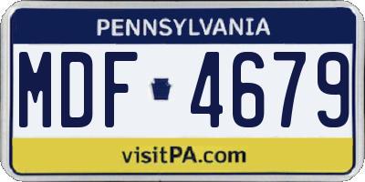 PA license plate MDF4679