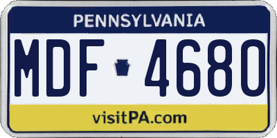 PA license plate MDF4680