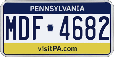 PA license plate MDF4682