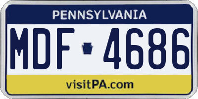 PA license plate MDF4686