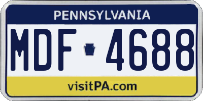 PA license plate MDF4688