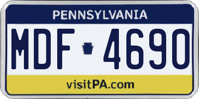 PA license plate MDF4690