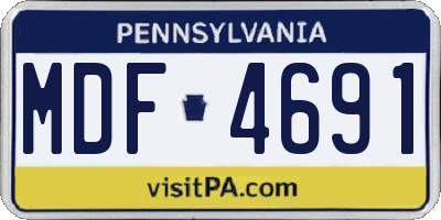 PA license plate MDF4691