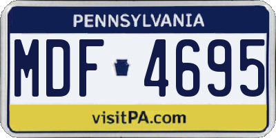 PA license plate MDF4695