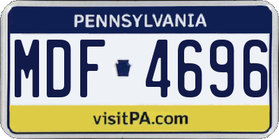 PA license plate MDF4696