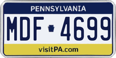 PA license plate MDF4699