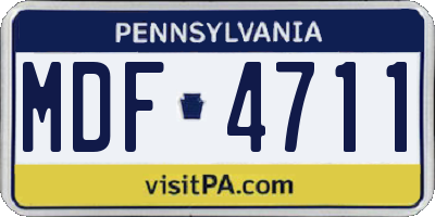 PA license plate MDF4711