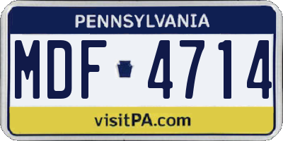 PA license plate MDF4714