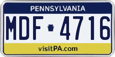 PA license plate MDF4716