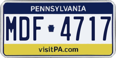 PA license plate MDF4717