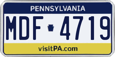 PA license plate MDF4719