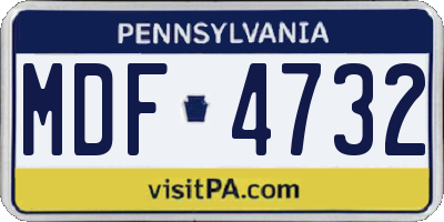 PA license plate MDF4732