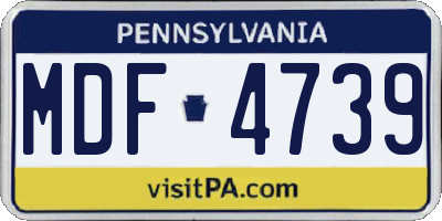 PA license plate MDF4739