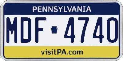 PA license plate MDF4740