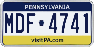 PA license plate MDF4741