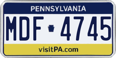 PA license plate MDF4745