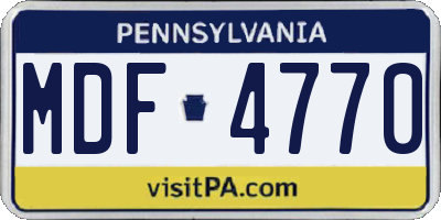 PA license plate MDF4770