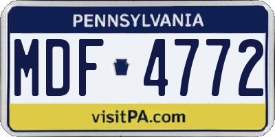 PA license plate MDF4772