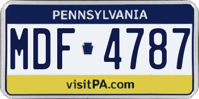 PA license plate MDF4787