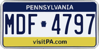 PA license plate MDF4797