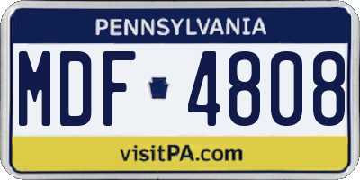 PA license plate MDF4808