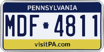 PA license plate MDF4811