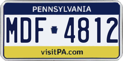 PA license plate MDF4812