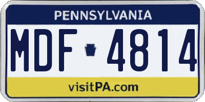 PA license plate MDF4814