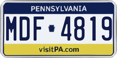 PA license plate MDF4819