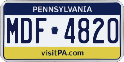 PA license plate MDF4820